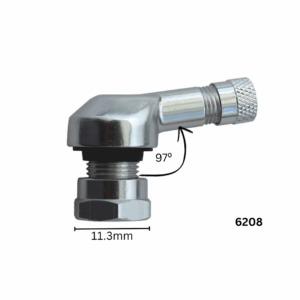 VALVE MOTORCYCLE CLAMP-IN ALU BEND 11.3mm (6208)