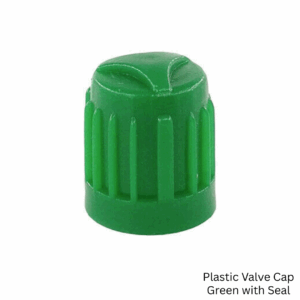 VALVE CAP PLASTIC GREEN WITH SEAL P100